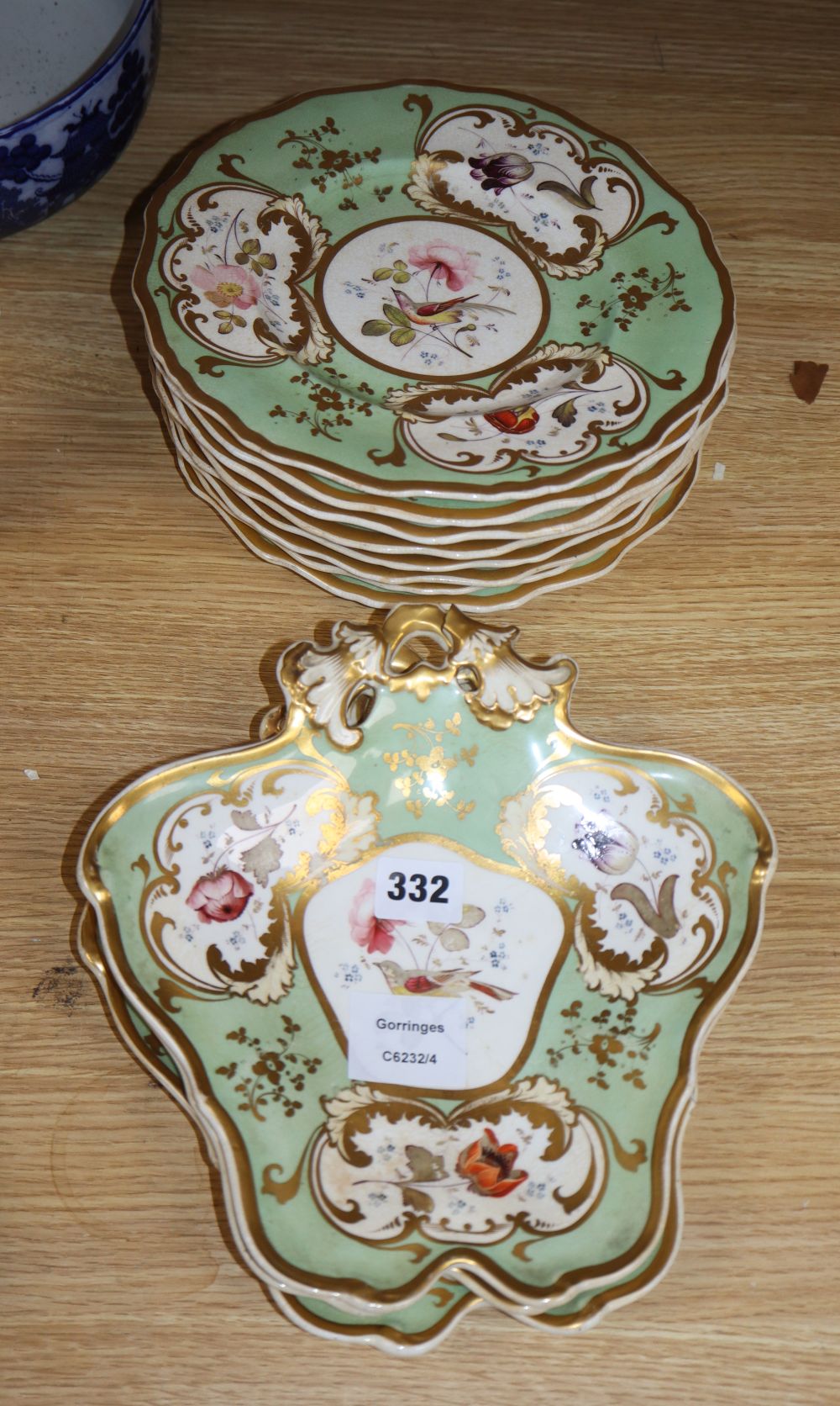A Victorian porcelain part dinner service